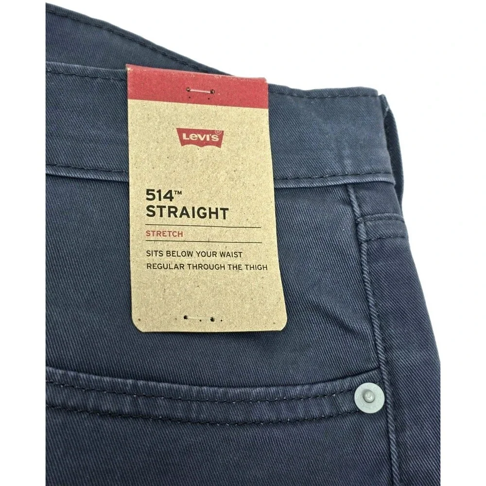 Levi's Men's 514 Straight Fit Cotton Twill Pant Dusty Blue Stretch Size 38x30